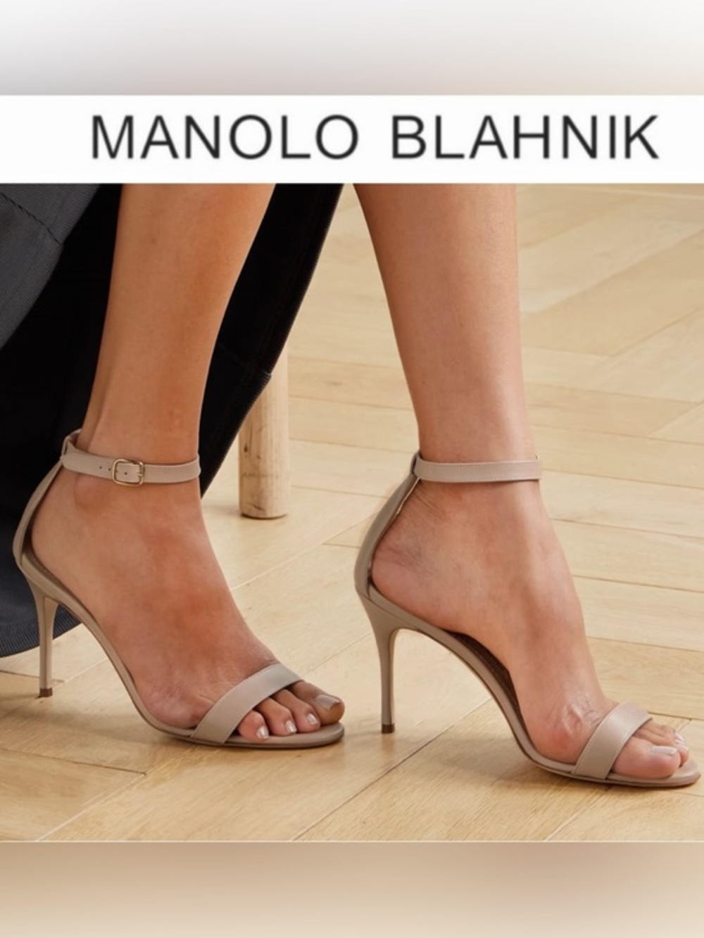 MANOLO BLAHNIK 90mm Chaos Sandals - Neutrals Beige Ankle-Strap EU 36 $960